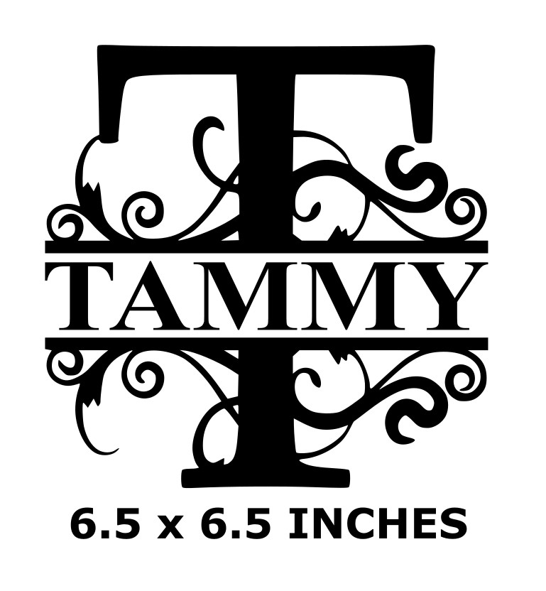 LETTER T NAME MONOGRAM VINYL DECAL STICKER FOR 8″ GLASS BLOCK DIY CRAFTS CUSTOM