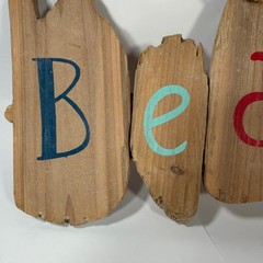 Rustic Wooden Beach Hanging Sign 14 x 9 x 1 in