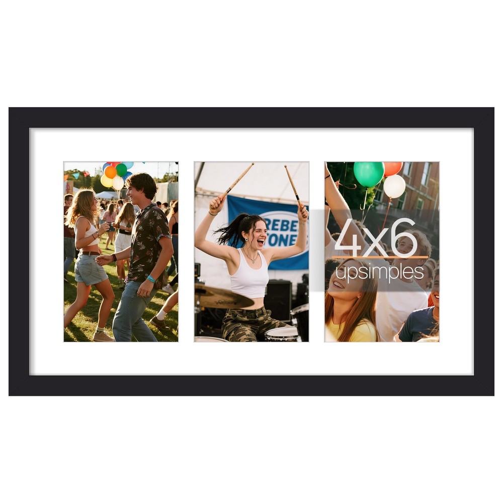 8×14 Collage Picture Frame for 3, 4×6 Photos with Mat or 8×14 Inches without Mat