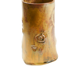Vintage signed studio pottery vase – earthy organic glaze, 6″