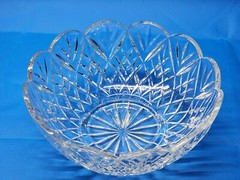 Gorham Cherrywood Lead Crystal Bowl 10” Yugoslavia Vintage