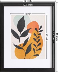 11×14 Picture Frame Set of 5 in Black, Display 8×10/8.5×11 Photo with