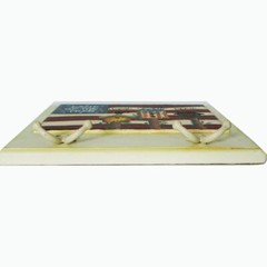 NWT Land of the Free Home of the Brave Wall Plaque with Hooks 12-1/4″ Square