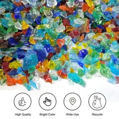 Crushed Glass 15oz Mixed Color Resin Art Fire Pit Vase Filler Craft Home Decor