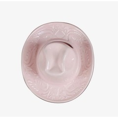 Pink Ceramic Cowboy Hat Wall Pocket Vase Western Decor
