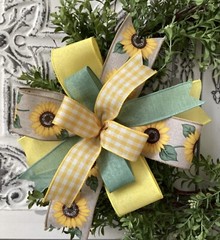 Handmade – Sunflower Wreath Bow, Everyday Bow, Lantern Bow, Sunflower Bow