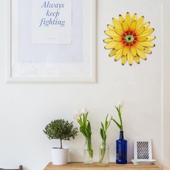 Metal Sunflower Wall Art Hand-Painted Decor Ready to Hang Indoor Outdoor Use