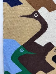 Vintage Gorgeous Hand Woven Peruvian Wool Weaving Tapestry Kilim Rug 144×106 Cm