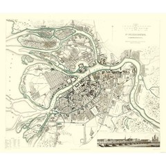 Historic Map – Saint Petersburg Russia – Baldwin 1834 – Vintage Wall Art