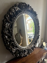 Large Ornate Wall Mirror – Solid Wood Frame – Statement Piece