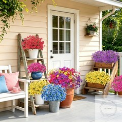 24 Bundles Artificial Flowers for Outdoors UV Resistant Silk Fake Flowers Faux