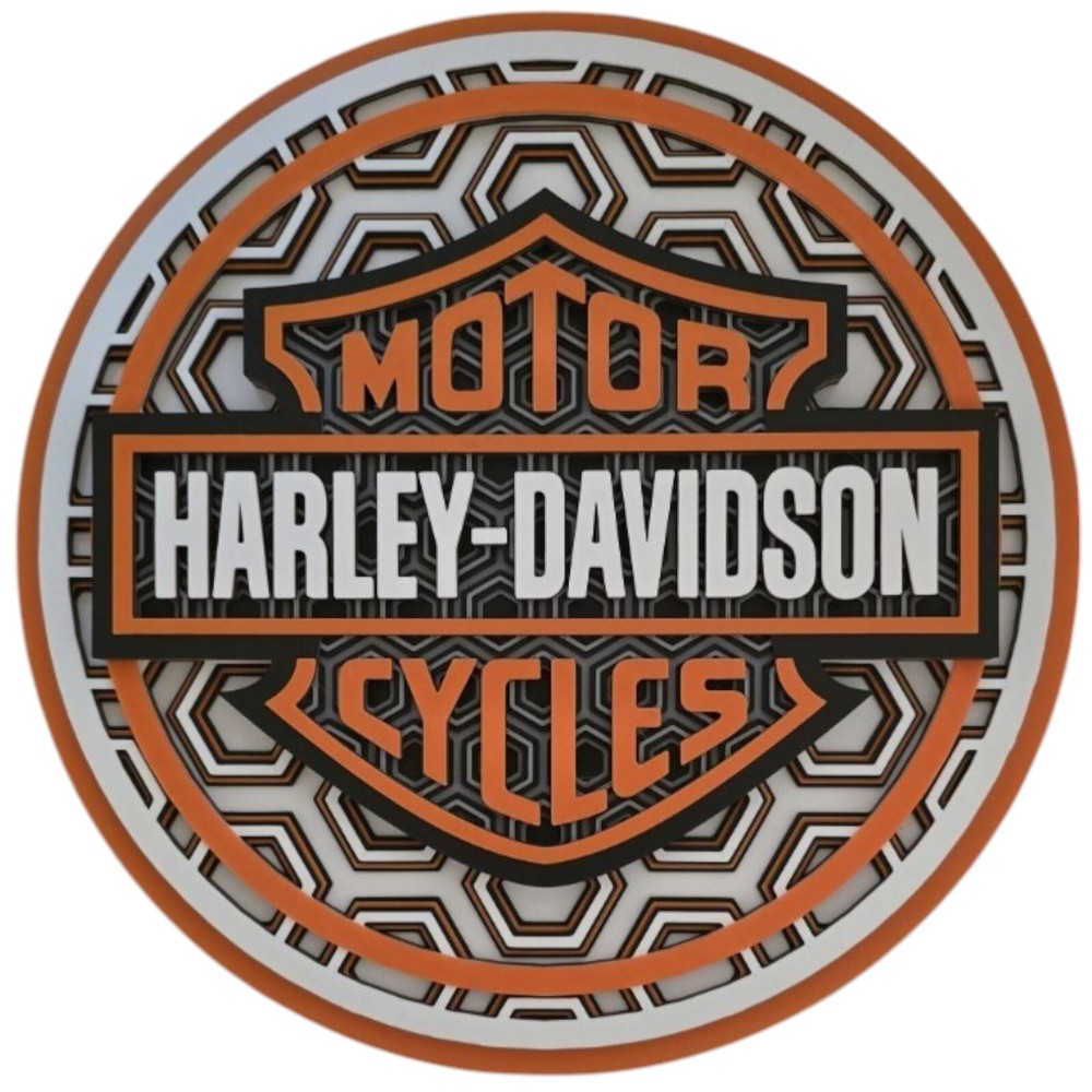 Harley-Davidson Mosaic Wall Art – 3D Printed Motorcycle Decor | Biker Gift