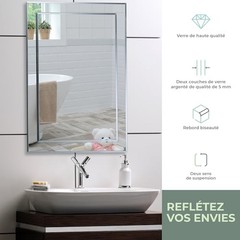 Mood Rectangular Bathroom Mirror Wall Mounted (20 x 28 Inch), 28″L x 20″W