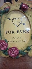 Floral Resin Ladybug «FOR EVER» Heart Arrow Oval Freestanding 3.5×5 Frame