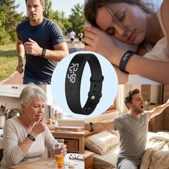 Vibrating Alarm Wristband Heavy Sleepers Adults Wrist Band Shock Clock Watch