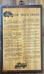 Vintage THE TRUCK DRIVER Poem Verse Wooden Rectangle Hanging Wall Plaque 14 x 9″
