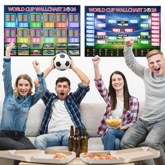 2Pcs World Cup Schedule Poster 2026&Final Round 48-Team Collection Showcase,F…