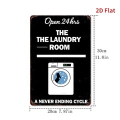 Laundry Room Metal Sign The Laundry Room Open 24hrs Funny Retro Home Decoration