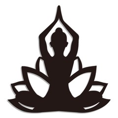 Black 9.4×9.8 Inch Metal Lotus Yoga Wall Art Minimalist Hanging Room Decor