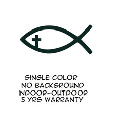 Jesus Fish Sticker Vinyl Decal – Christian God Religion Cross Wall Car Window