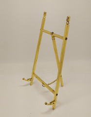 Vintage Brass Tabletop Easel Picture Plate Display Stand Holder Tripod Style