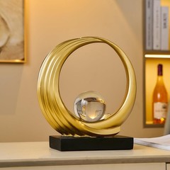 Golden Wave Resin Origami Statue Modern Abstract Home Decoration