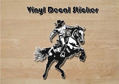 Western Rodeo Cowboy Rider 3.5in Vinyl Die Cut Sticker decals.