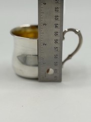 Sterling Silver Baby Cup Vintage WEB 925 Gold Wash Christening Mug