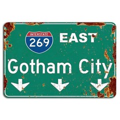 Gotham City Sign BanginPrints Rustic Aluminum Metal Plaque 12×18