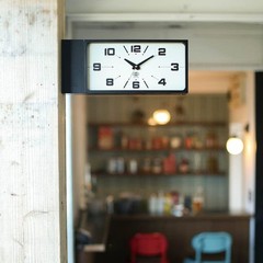 DULTON Double Face Wall Clock Rectangle H21-0362BK Black Magnet Type