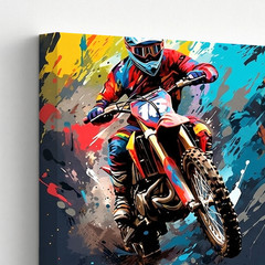 3 Pieces Vibrant Motocross Racing Large Wall Art Set for Bedroom Set Of 3