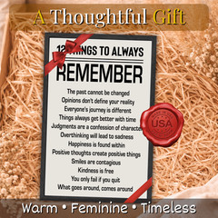 12 Things to Always Remember Inspirational Quotes Poster Framed 11×17″ Wall Art