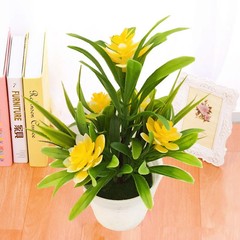Artificial Flowers Plant Pot Simulate Fake Plastic Flowers Home Office Decor Gif