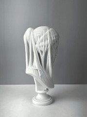 Veiled Lady Bust Statue, 25 cm/9.8 in, Virgin Mary Bust Sculpture, Statue Decor