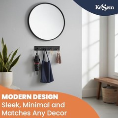 KESEM Key Holder Wall Mount, Key Rack with 4 Hooks for Wall/Door Mounted Metal