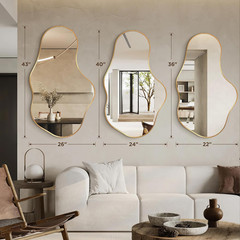 Dorlicecass Irregular Wall Mirror – Wall Mirrors Decorative 22″x 36″ Asymmetrica