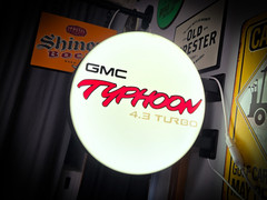 GMC Typhoon 4.3 Turbo LED Lightbox Sign 3D Printed Round Wall Mount Man Cave
