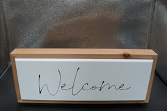 Welcome Wood Block Table Decor 13″ x 5.25″ x 2″ New