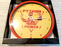 WWE Hulk Hogan Python Power 12” Wall Clock Decorative Yellow Red New NIB
