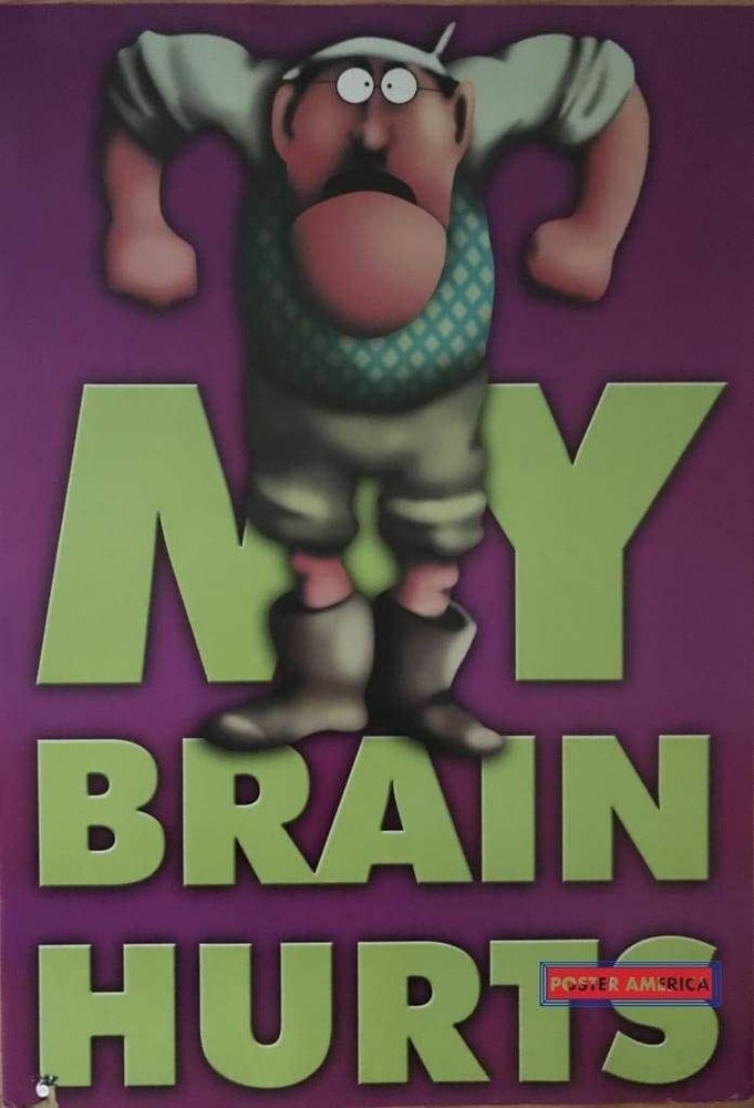 663801 My Brain Hurts Monty Python Vintagegreen And Purp Photo Wall Print Poster