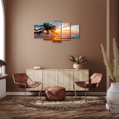 EPHANY Abstract beach canvas wall art Landscape Art – 5 Pieces Canvas Wall Art,