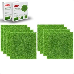 6 x 6 Inch Fake Grass Decor – 8 Pack for Miniature Garden & Crafting Projects