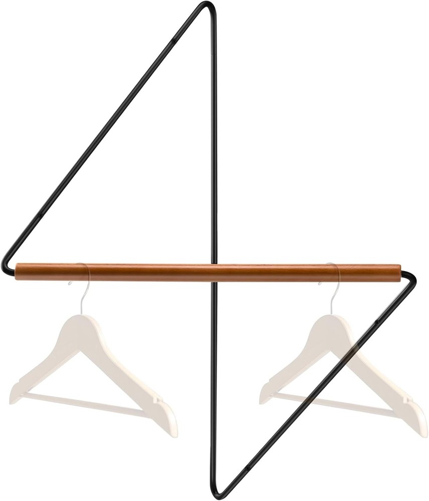 Corner Clothes Rack – Space-Saving Wood & Iron Garment Organizer for Small