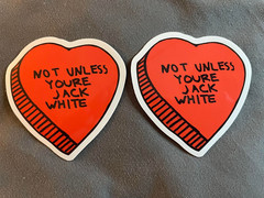 Lot (2) THE WHITE STRIPES 2 1/2″ x 2 1/2″ Band Logo STICKERS Love Jack FREE!