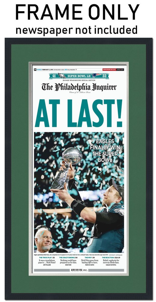 11×22 Newspaper Frame With Green and Silver Double Mat