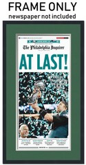 11×22 Newspaper Frame With Green and Silver Double Mat