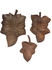 3 Nesting Wood Leaf Dish for Decorative Small
