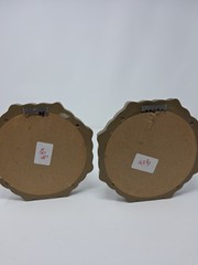 2 Burwood Wall Mirrors Ornate Gold Octagon 7” Engraved Resin Hollywood Reg Vtg