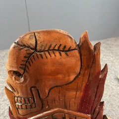 Harley-Davidson Hand Carved Wood Bar Skull & Shield Logo Pub Sign