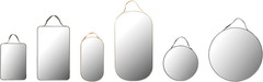 Creative Co-Op Various Velvet Edged Wall Mirrors, Multicolor, Set of 6